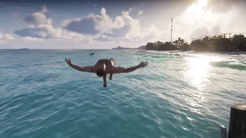 Swimming off a Leonida beach at sunset, from the GTA 6 Extended Look