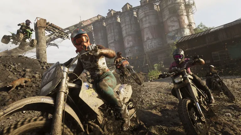 Capture officielle du parc national de Mount Kalaga sur le site GTA VI : des motos de cross filent dans la boue, un quad décolle derrière
