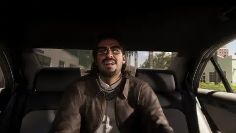 Raul Bautista in the back seat during the getaway, from the GTA 6 Extended Look