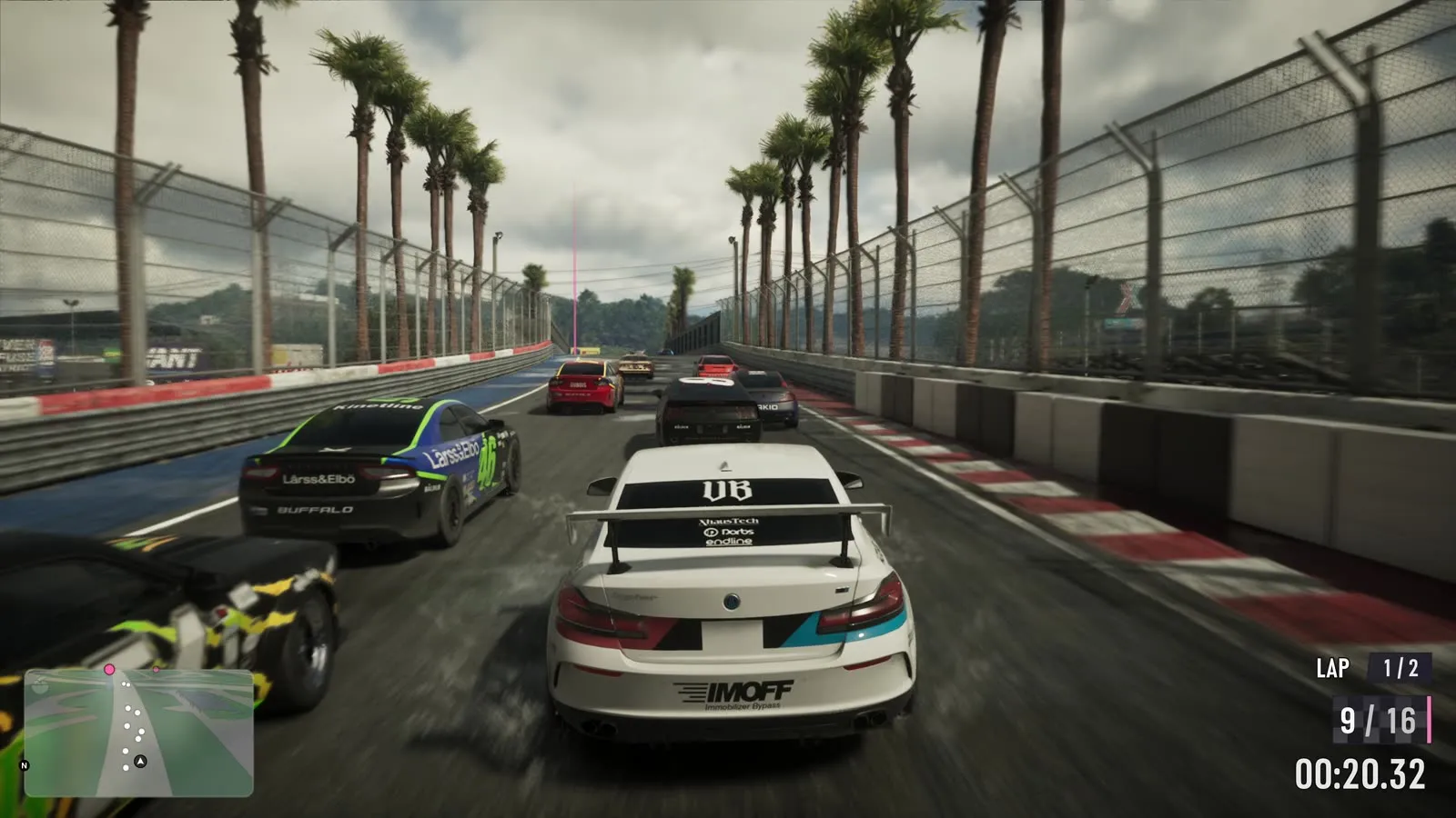 A circuit race with a lap counter and running clock on screen, from the GTA 6 Extended Look