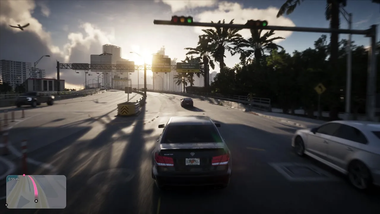Vice City im Sonnenuntergang in Grand Theft Auto VI, aus An Extended Look