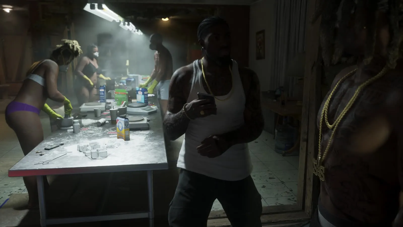The room where the product is being cut, from the opening job of Grand Theft Auto VI, An Extended Look