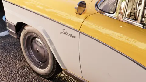 The Stanier script on the flank of the '55 Vapid Stanier, official Rockstar render